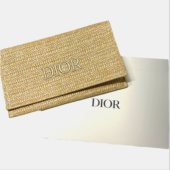 DIOR RAFFIA TAN MINI CLUTCH BRAND NEW IN BOX - Picture 1 of 12